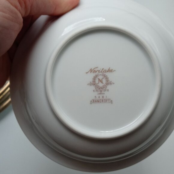 Noritake Bancroft Fruit Dessert Bowl Gold Flower Basket Japan Vintage - Picture 12 of 12